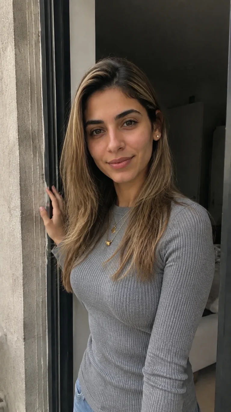 Standing next to a doorframe