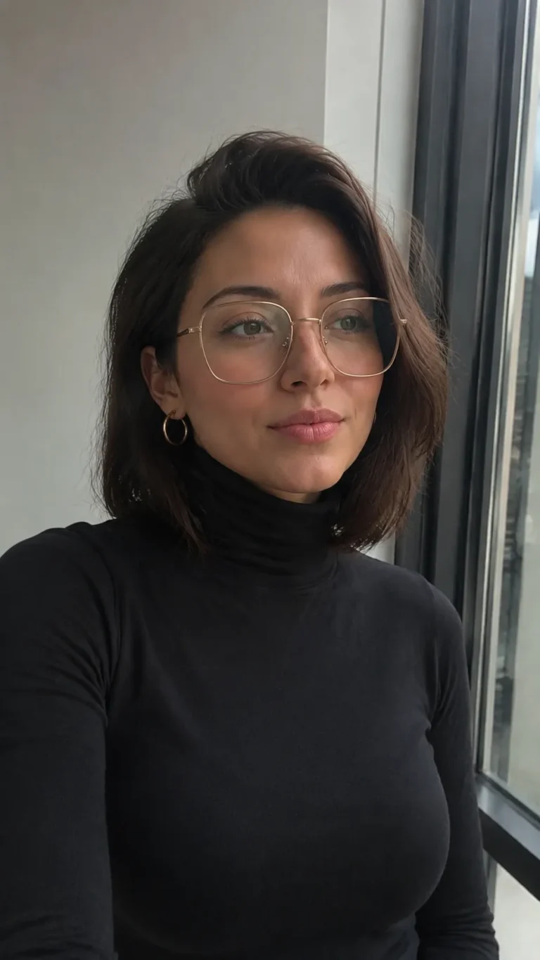 Near the window w/black turtleneck