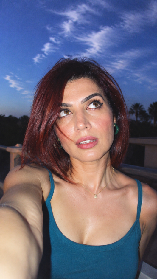 Flash Selfie with blue sky